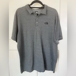 The North Face Polo Shirt‎ Mens XL Grey Short Sleeve 1/4 snap button Flash Dry